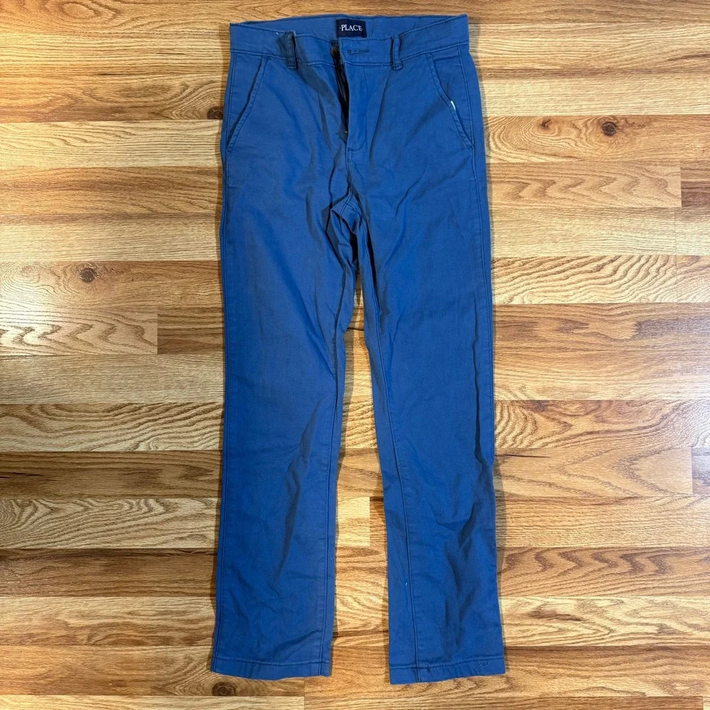 The Childrens Place Boys Blue Chino Pants Straight Leg School Uniform Size 10
